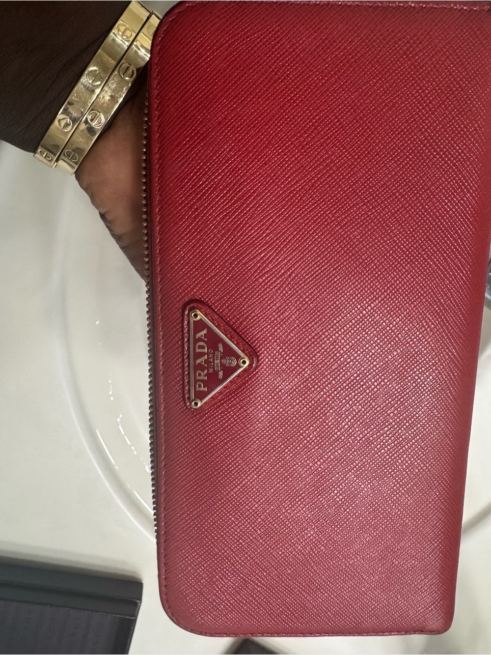 Prada Red Saffiano Leather Wallet Box - Picture 6 of 7